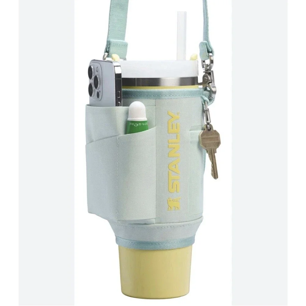 Stanley Mist Mint Green & Yellow All Day 40 Oz Quencher Carry-All Crossbody NIB